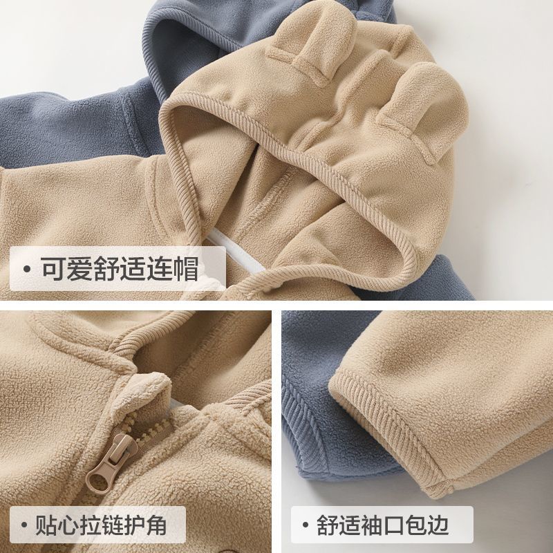 Áo Khoác cotton Có Nón In Hình Gấu Trúc Dễ Thương Thời Trang Thu Đông Cho Bé