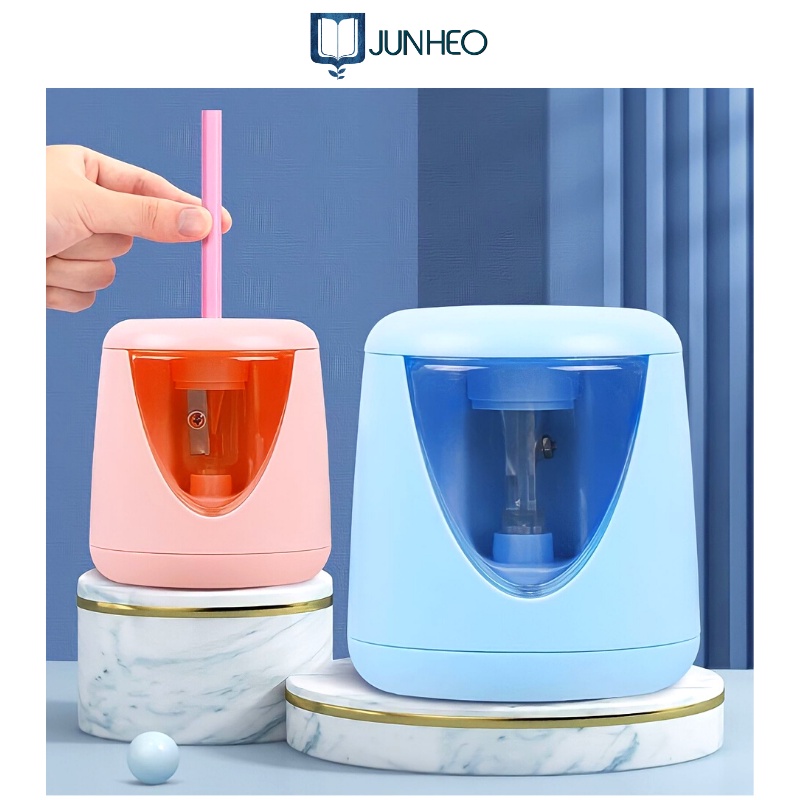 Gọt bút chì điện tự động có thể sạc lại an toàn tiện lợi, 2 màu xanh/hồng GBC10