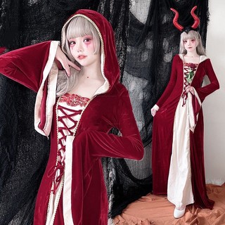 Bộ đồ hóa trang nữ hoàng ma cà rồng có mũ trùm đầu cho người lớn dịp halloween