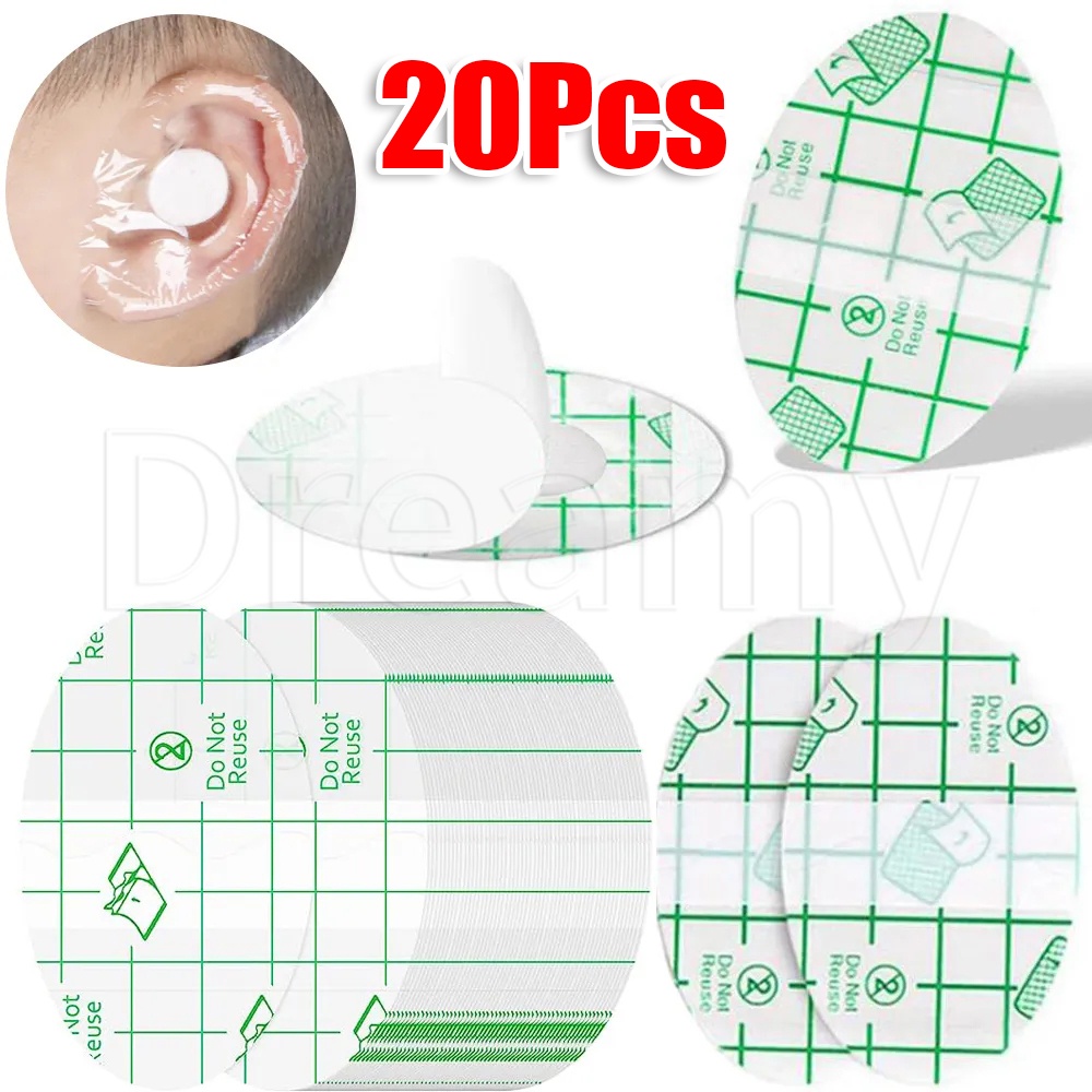 Bộ 20 Miếng Dán Bảo Vệ Tai / Tóc Khi Tắm Bằng pu Chống Nước Dùng Một Lần Cho Người Lớn / Trẻ Em Ốp