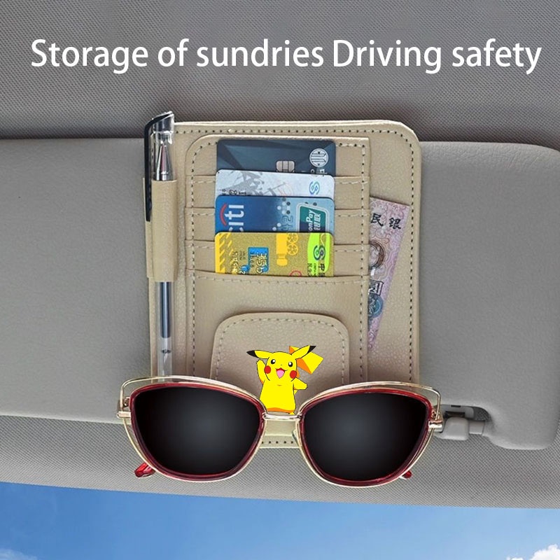 Kia kn Hộp Đựng Thẻ Bằng Da Mềm Chống Trượt Chống Mài Mòn Đa Năng Gắn Tấm Che Nắng Xe Hơi seltos kx3 Bobt k3 sorento soluto Picasso Sedano Sedana Sportens