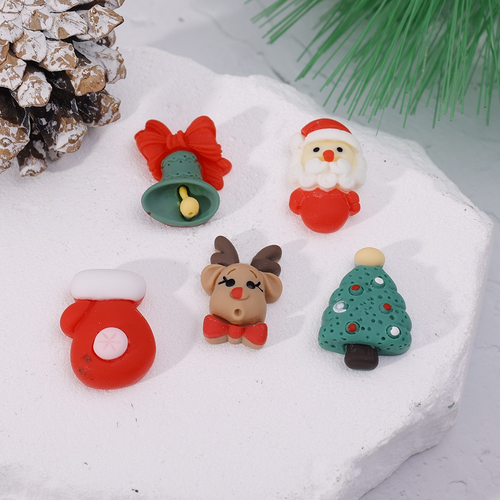 Bộ 10 Phụ Kiện Trang Trí Cây Thông Giáng Sinh mini Bằng Nhựa resin diy