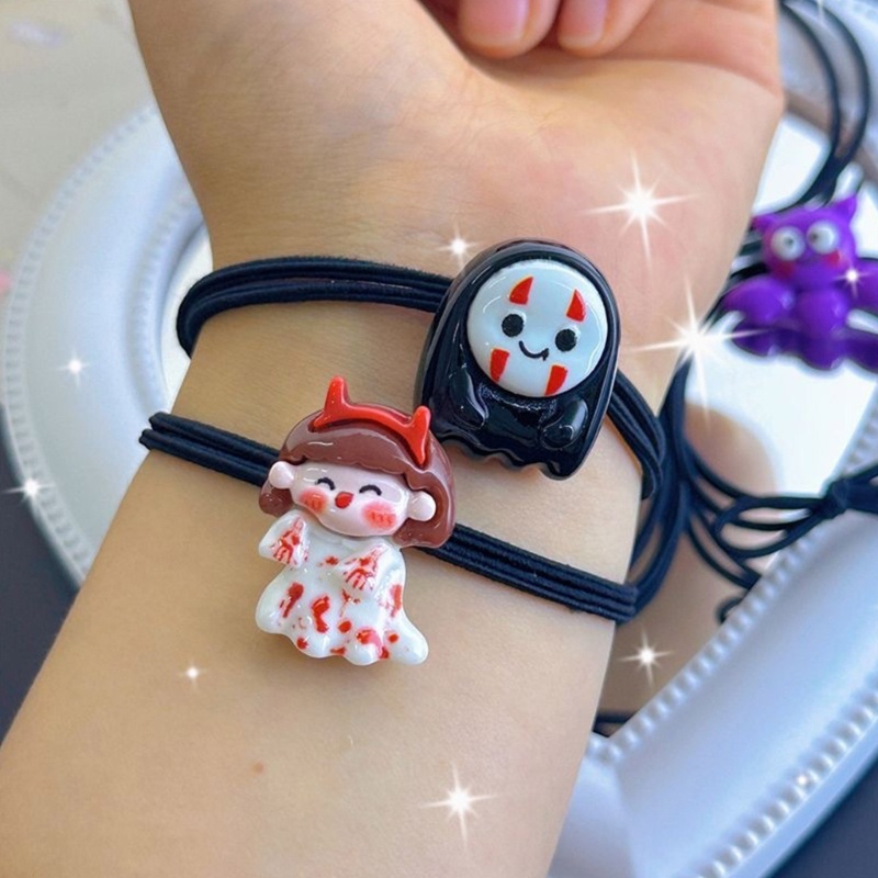 Dây Cột Tóc Co Giãn Đính Mặt Hoạt Hình Phong Cách halloween Cho Nữ