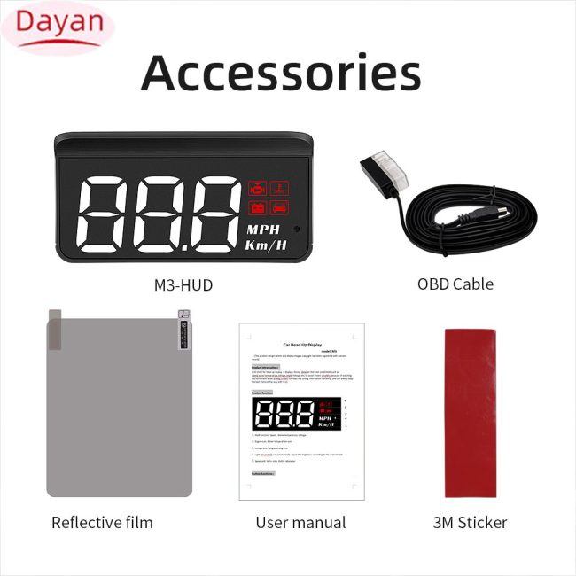 Màn Hình hud 3.5 inch hud m3 obd obd2 hd Gắn Trên Xe Hơi