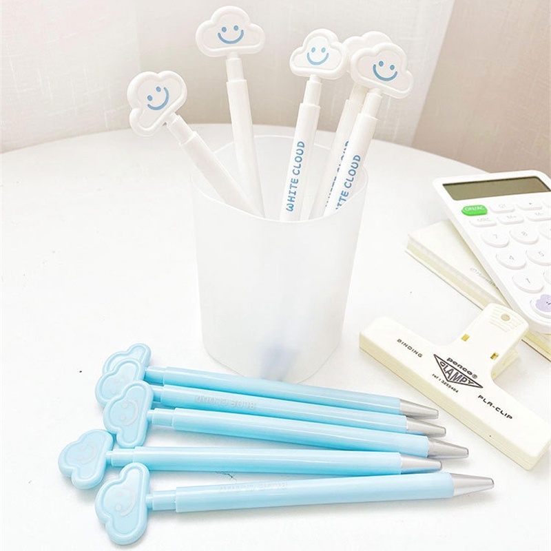 ♫ Bút Hình Mặt Cười Hình đám Mây 0,5mm Phim Hoạt Hình Dễ Thương Chất Lượng Cao Soft Cloud Pen Bấm Bút Gel Bút Nước Màu đen Mượt Mà Phụ Kiện Học Sinh