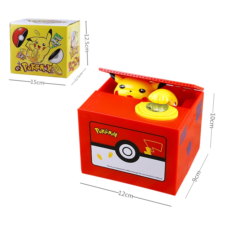 Ống Heo Tiết Kiệm Điện Tử Hình pokemon pikachu Ăn trộm Đáng Yêu An Toàn Cho Trẻ Em