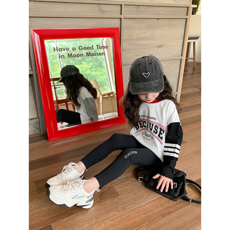 Áo Thun Tay Dài In Chữ Thời Trang Dành Cho Bé Gái