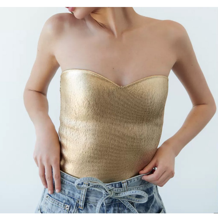 Zara Áo Ống Ngắn Ôm Dáng Có Khóa Kéo Bên Hông Họa Tiết Trái Tim 23 Thời Trang Mùa Hè2142074