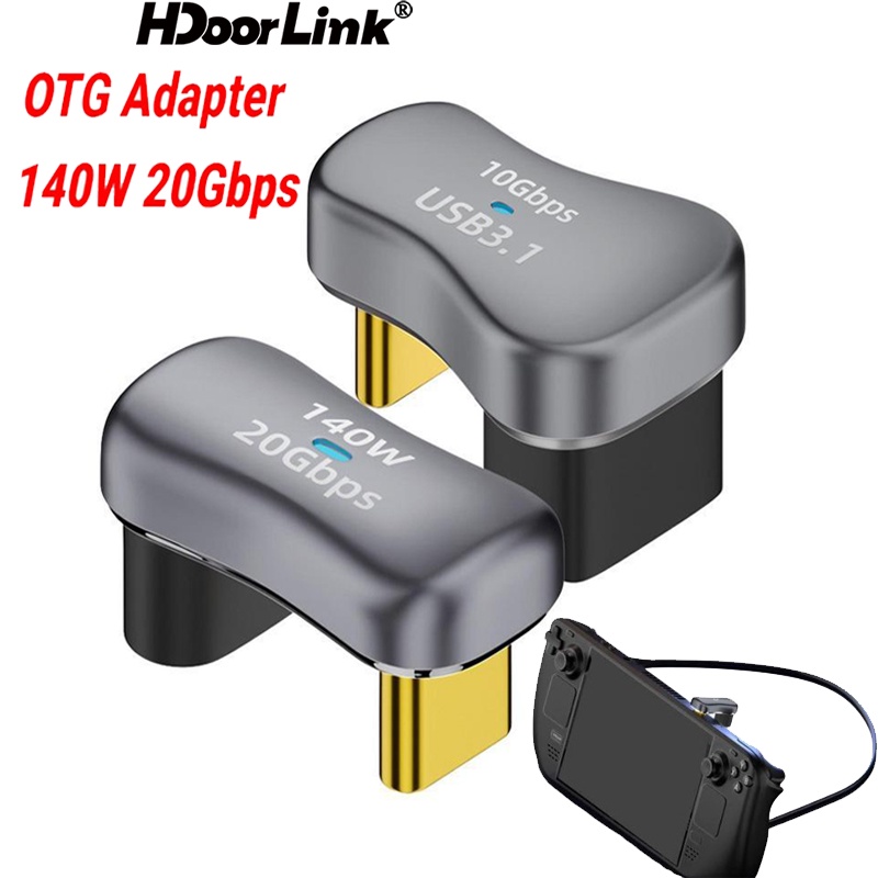 Hdoorlink Đầu Chuyển Đổi 180 Độ 140w usb 3.1 type c / usb otg 20gbps Sạc Nhanh 4k