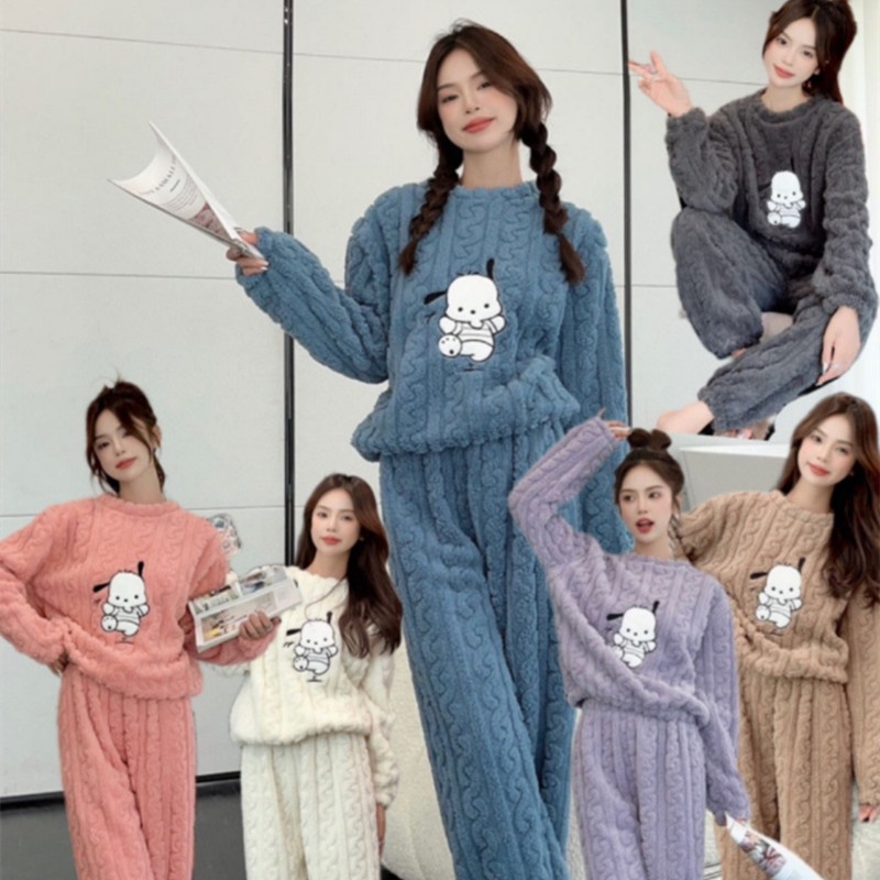 Bộ Đồ Ngủ Hai Mảnh Bằng Vải Bông Dày Dặn Ấm Áp Thoải Mái Dành Cho Cún Cưng