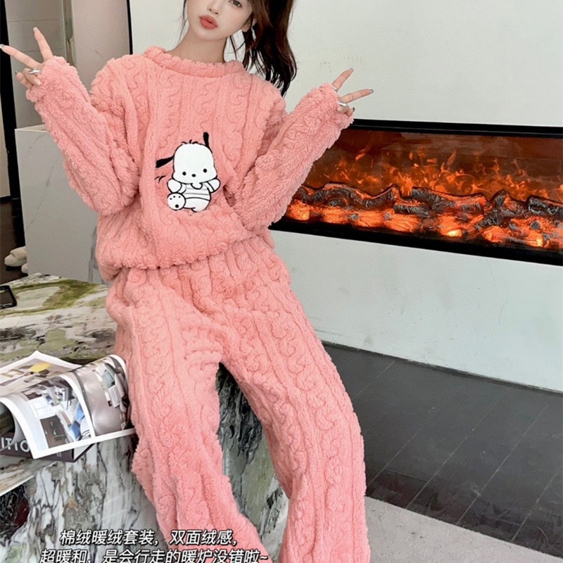 Bộ Đồ Ngủ Hai Mảnh Bằng Vải Bông Dày Dặn Ấm Áp Thoải Mái Dành Cho Cún Cưng