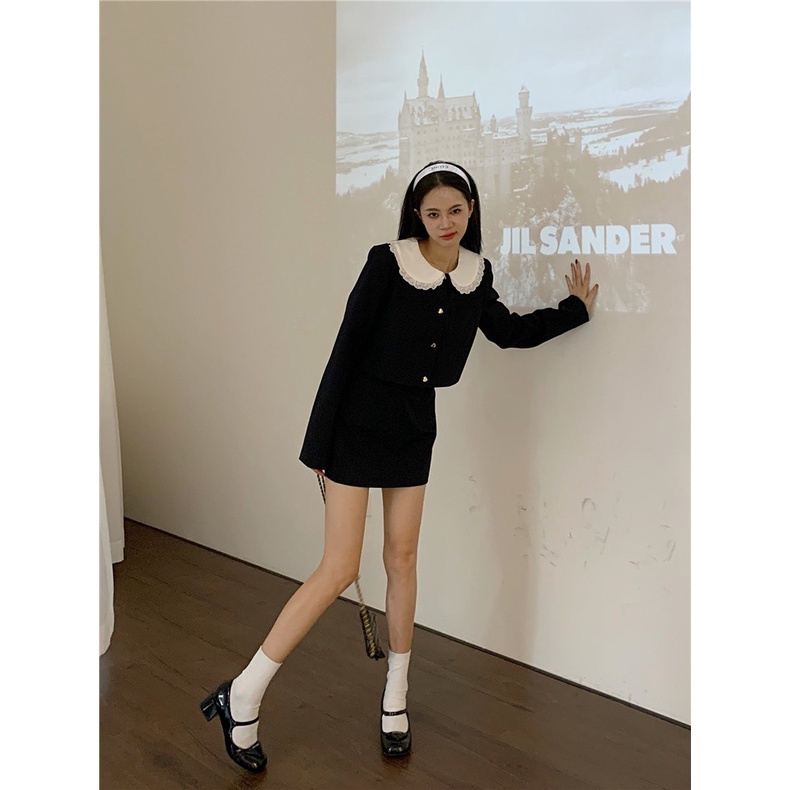 Set chân váy áo phối ren