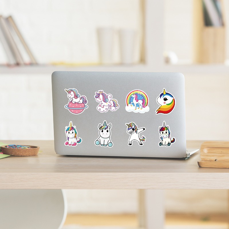 Z & m z & m❀ Hình Dán Kỳ Lân ❀ Bộ 50 Miếng Dán Chống Thấm Nước Độc Đáo