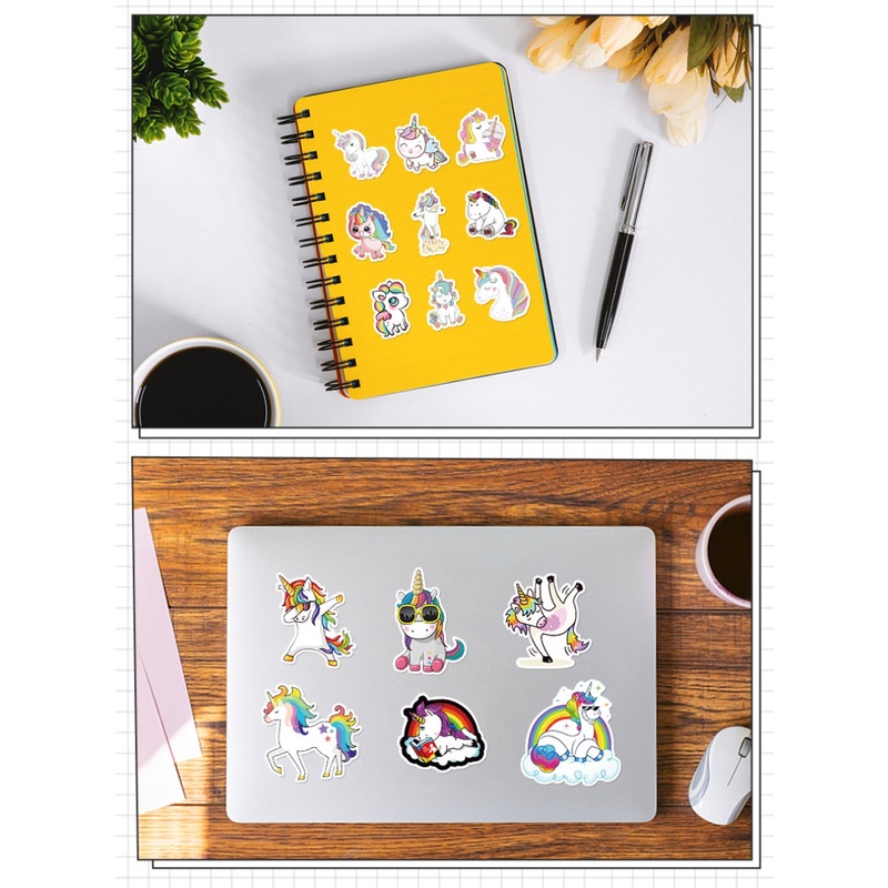 Z & m z & m❀ Hình Dán Kỳ Lân ❀ Bộ 50 Miếng Dán Chống Thấm Nước Độc Đáo