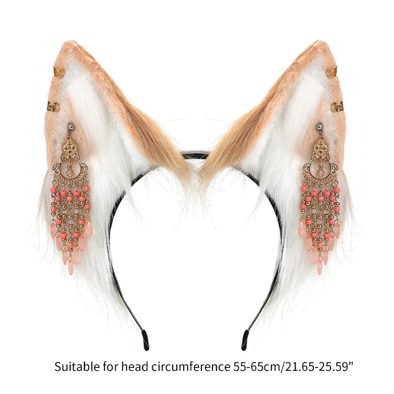 Băng Đô Tai Sói Có Tua Rua Hóa Trang halloween Cho Nữ