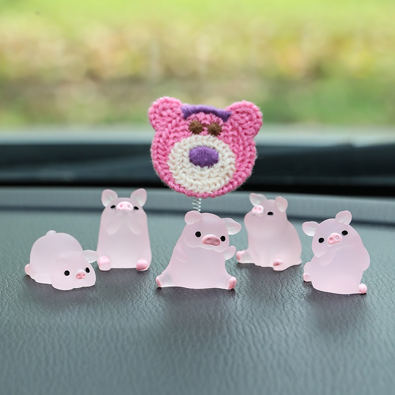 Dễ Thương Búp Bê Hình Chú Heo Đáng Yêu Trang Trí Bảng Điều Khiển Xe Hơi