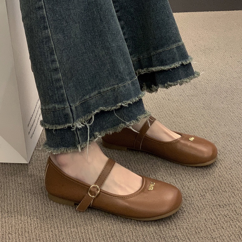 One more shoes⭐Giày Búp Bê mary jane Đế Mềm Cài Khóa Kiểu Pháp Thời Trang Xuân Thu Cho Nữ
