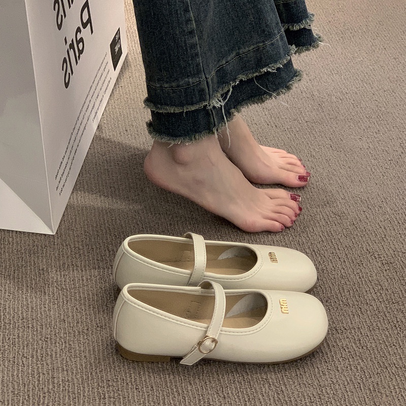 One more shoes⭐Giày Búp Bê mary jane Đế Mềm Cài Khóa Kiểu Pháp Thời Trang Xuân Thu Cho Nữ