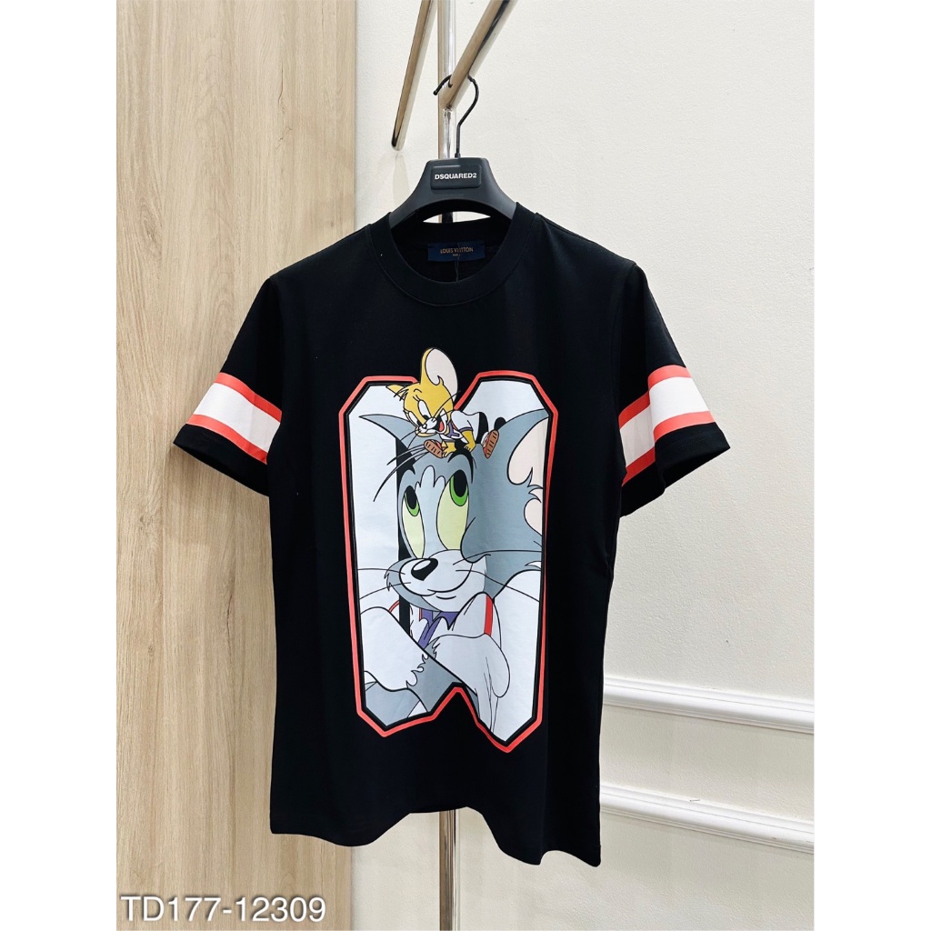 Áo Thun Nam Eo Vì Hoạt HìnhTôm & Jerry Siêu Đẹp - Áo Phông Đôi L.V Hoạ Tiết Siêu Nét