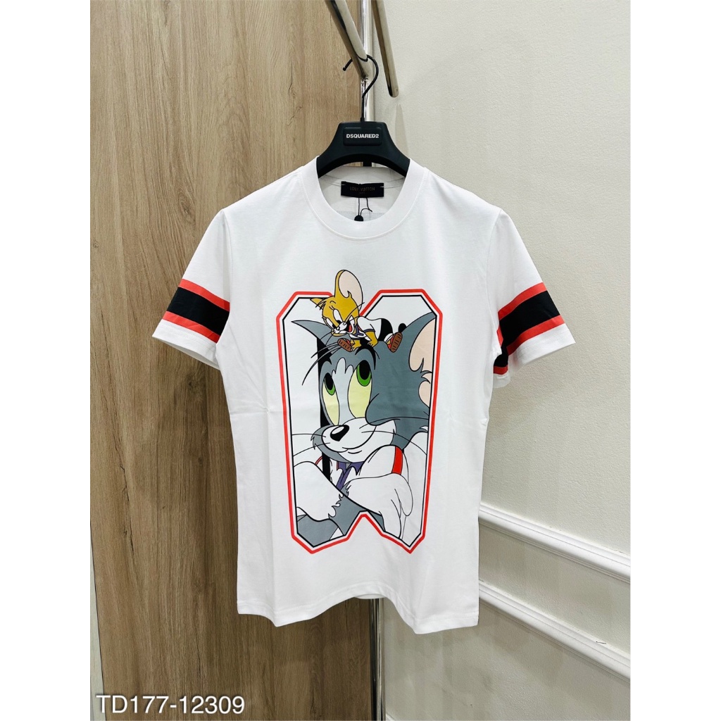 Áo Thun Nam Eo Vì Hoạt HìnhTôm & Jerry Siêu Đẹp - Áo Phông Đôi L.V Hoạ Tiết Siêu Nét