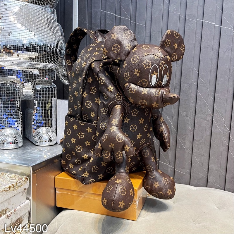 Balo Micky Da LV Nam Nữ Cao Cấp - Balo Búp Bê Micky Đỉnh Của Chóp
