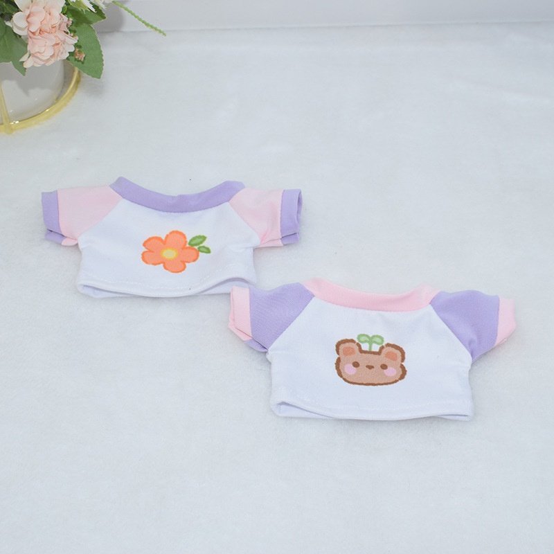 Mới Áo Thun cotton 20cm + Quần Short denim Thời Trang Cho Búp Bê