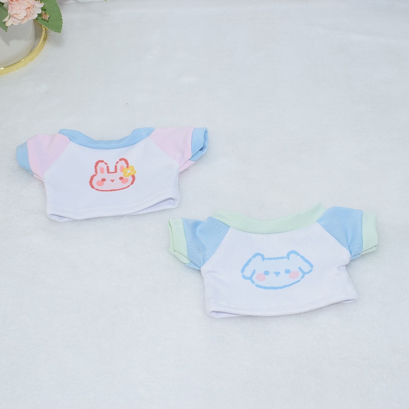 Mới Áo Thun cotton 20cm + Quần Short denim Thời Trang Cho Búp Bê