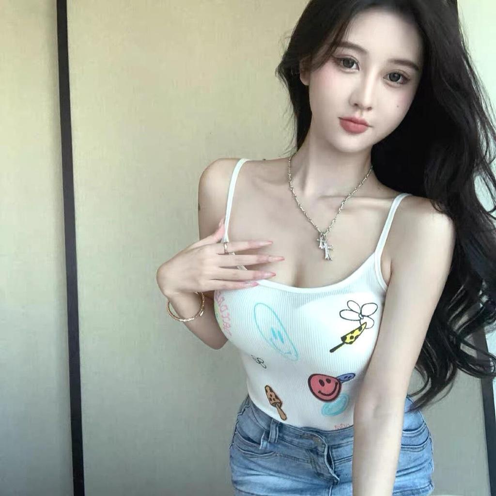 Áo croptop 2 dây DaaLaa Store in hình icon dễ thương A5543