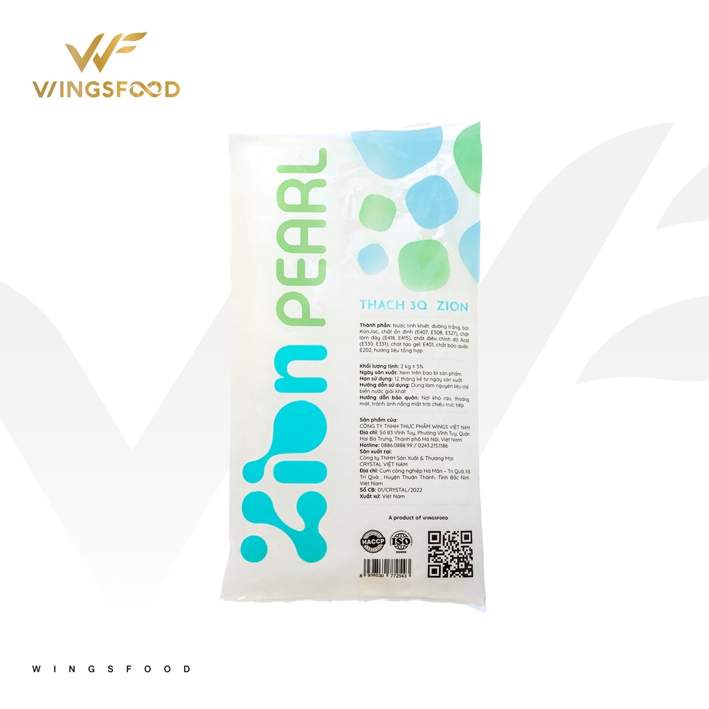 Thùng 6 bịch trân châu 3Q Zion bịch 2kg