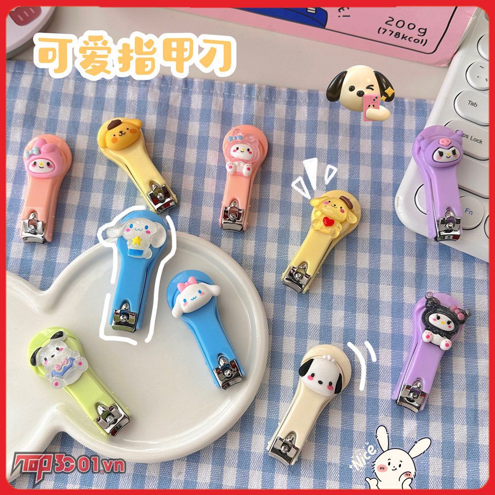 SANRIO Bấm Móng Tay Mini Dễ Thương Dành Cho Người Lớn Bấm Móng Tay Tại Nhà Có Vỏ Bảo Vệ Gấp Móng Tay Kéo Làm Móng Tay Kuromi Giai Điệu Cinnamoroll -top3C01
