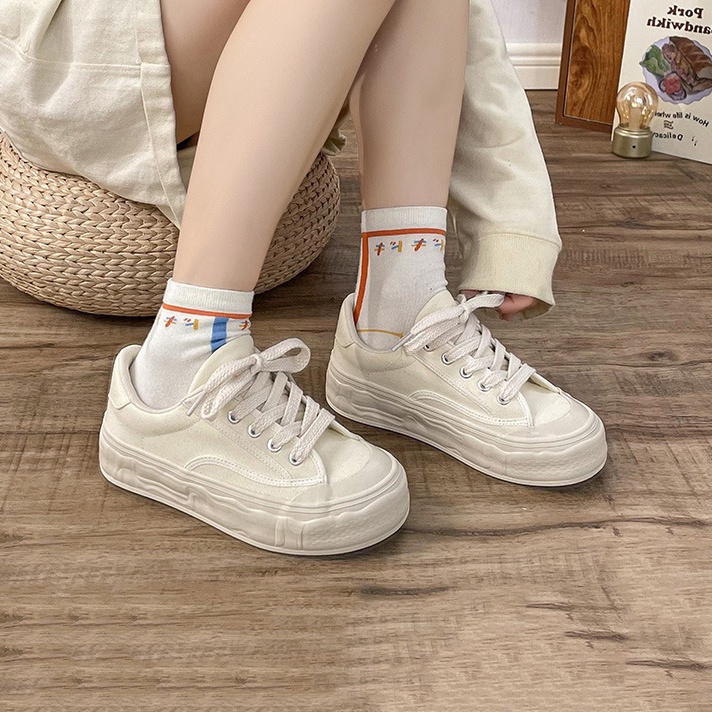 Giày Thể Thao Đế Mềm Màu Nâu Phong Cách retro Cho Nữ