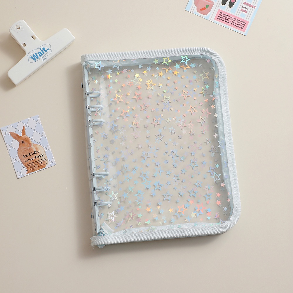 Album Đựng Ảnh Khổ a5 Bằng pvc Trong Suốt laser Họa Tiết Ngôi Sao Kích Thước 3 inch