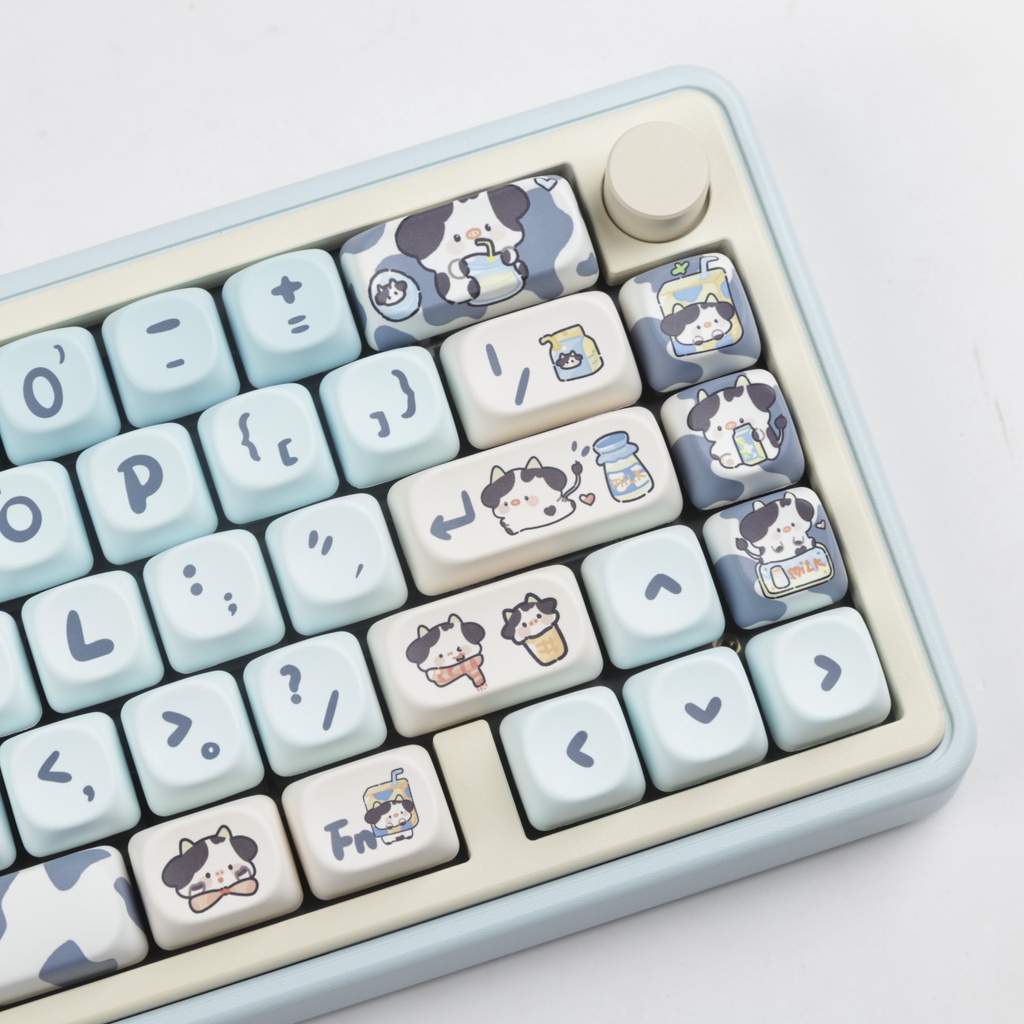 Milk Cow Keycap PBT Dye Sublimation MOA Profile Bộ 140 Nút Bàn Phím Cơ Và Bàn Phím Cơ Nhuộm Sữa Pot profile