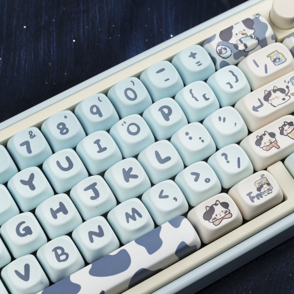 Milk Cow Keycap PBT Dye Sublimation MOA Profile Bộ 140 Nút Bàn Phím Cơ Và Bàn Phím Cơ Nhuộm Sữa Pot profile