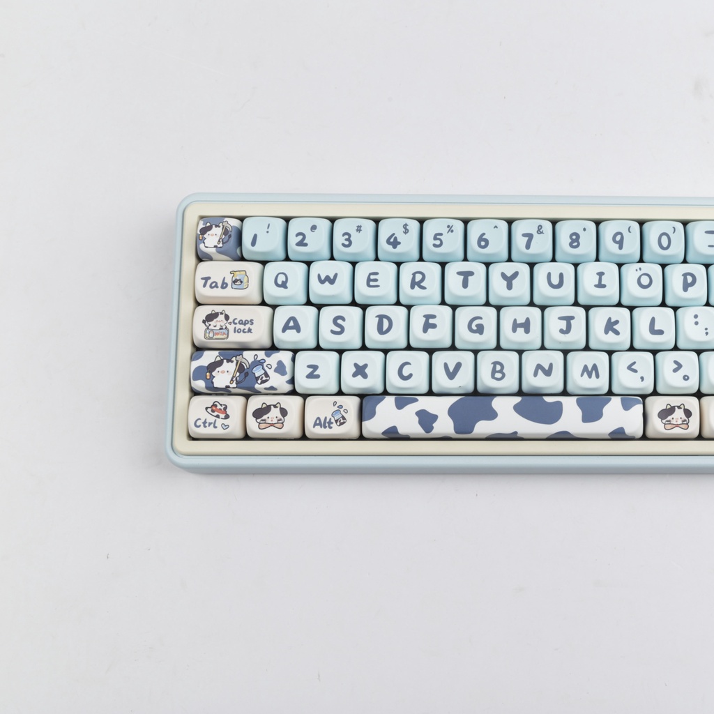 Milk Cow Keycap PBT Dye Sublimation MOA Profile Bộ 140 Nút Bàn Phím Cơ Và Bàn Phím Cơ Nhuộm Sữa Pot profile