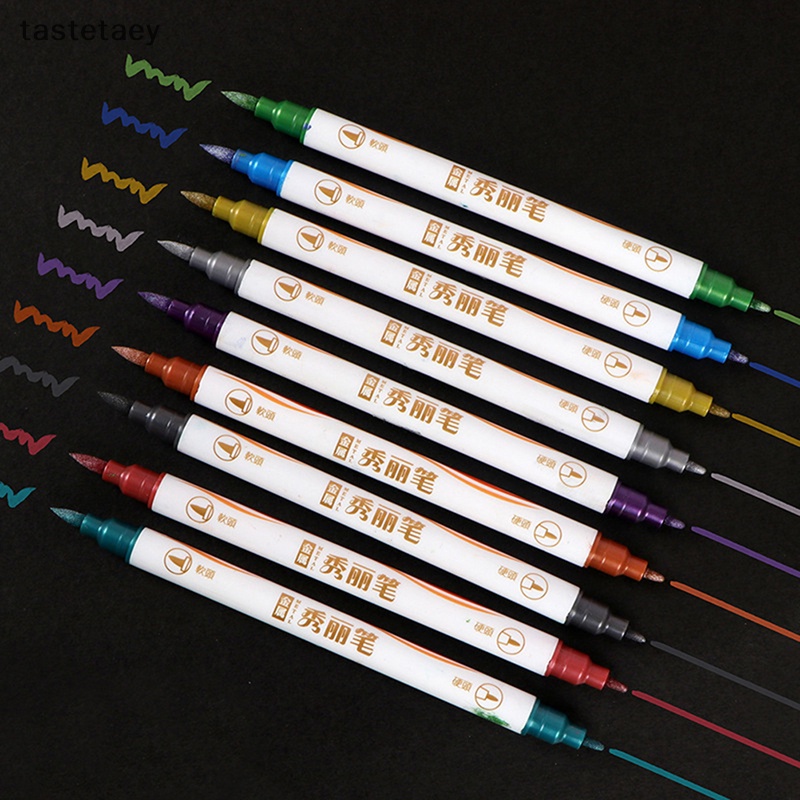 Tast Bút Đánh Dấu Hai Màu Hai Đầu Cọ Dầu Mềm Mại Nhanh Khô Vĩnh Viễn Dành Cho Họa Sĩ Vẽ Tranh Thời Trang Cho Văn Phòng