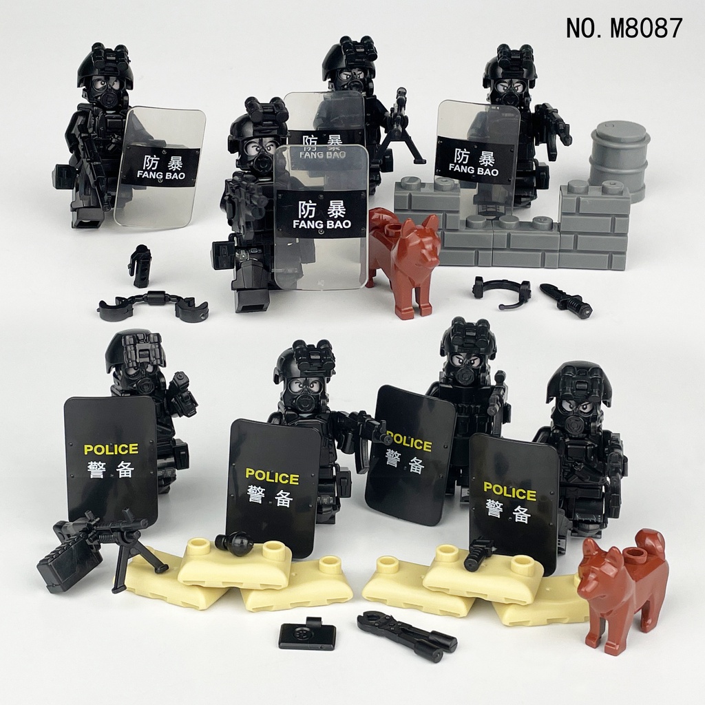 Búp Bê Lắp Ráp Cảnh Sát m8087 Màu Đen