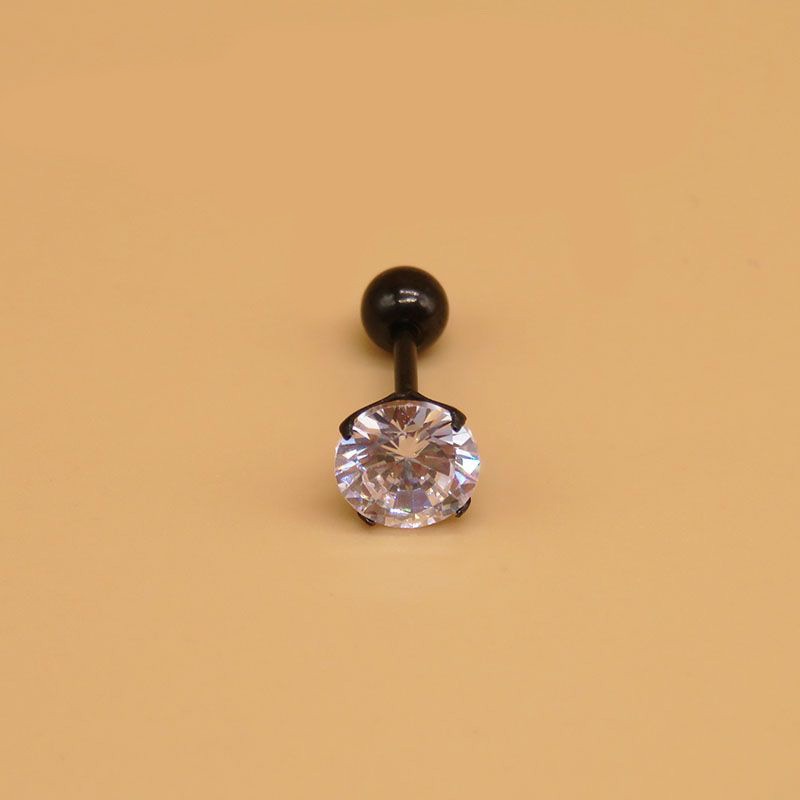 1 Bông Tai Thép Titan Không Gỉ Đính Đá zircon 1mm Cho Nữ sx