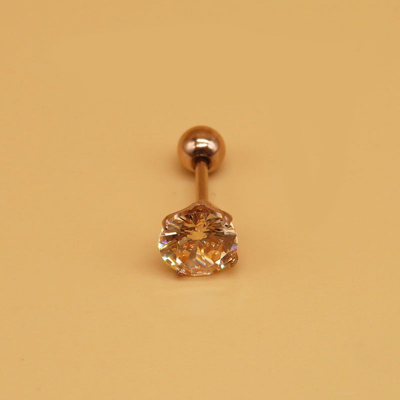 1 Bông Tai Thép Titan Không Gỉ Đính Đá zircon 1mm Cho Nữ sx