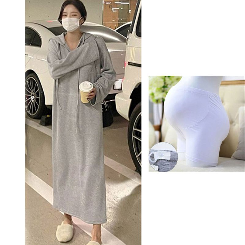 YHTN váy bầu Thời trang đầm bầu bigsize bigsize tay dài xinh set dễ thương váy bầu dự tiệc