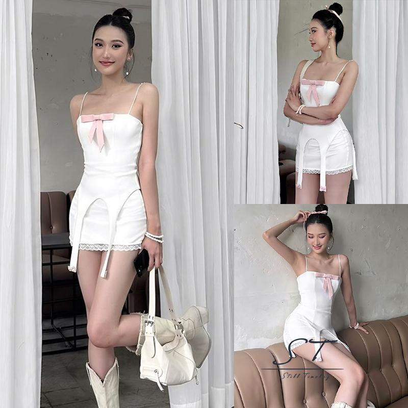 Set Áo Hai Dây cy03 Phối Ren Và Chân Váy Ôm Dáng Thời Trang Mùa Hè Cho Nữ