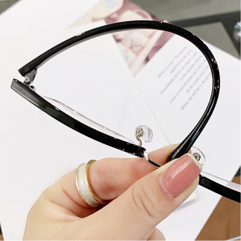 Charmray Mắt Kính Nửa Gọng Kim Loại Chống Ánh Sáng Xanh tr90 Phong Cách vintage Cho Nam