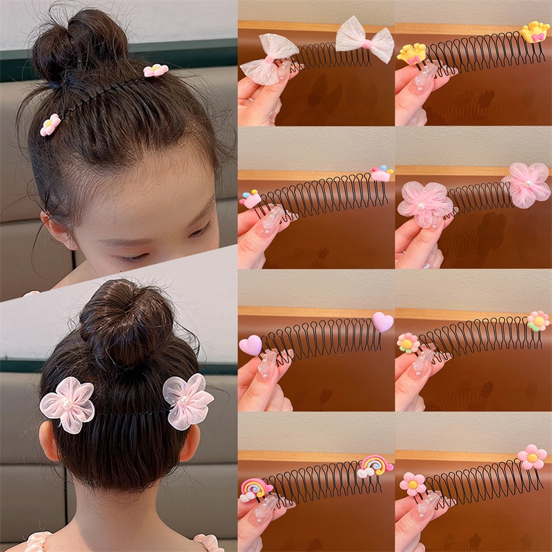 Lược Chải Tóc Gãy Tàng Hình Đính Đá Kim Cương Hình Tròn Cho Nữ