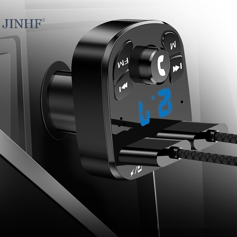 Jimf Tẩu Sạc Hai Cổng usb bluetooth Kiêm Máy Nghe Nhạc mp3 Dùng Trong Xe Hơi