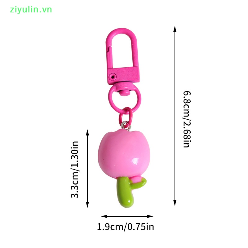 Móc Khóa Hình Hoa tulip Màu Kẹo Thời Trang Hàn Quốc