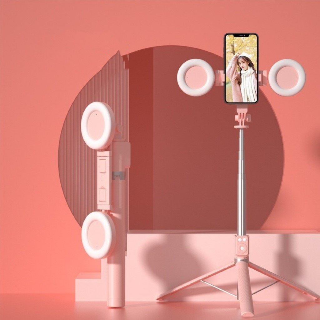 Gậy chụp ảnh 3 chân kèm remote gậy tự sướnġ selfie có đèn led trợ sáng - chụp hình điều khiển từ xa xoay nhiều góc độ