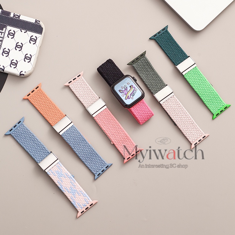Dây Đeo nylon Hai Tông Màu Cho iwatch 49mm 45mm 44mm 41mm 40mm 38mm 42mm series 8 7 6 se 5 4 3 2 1