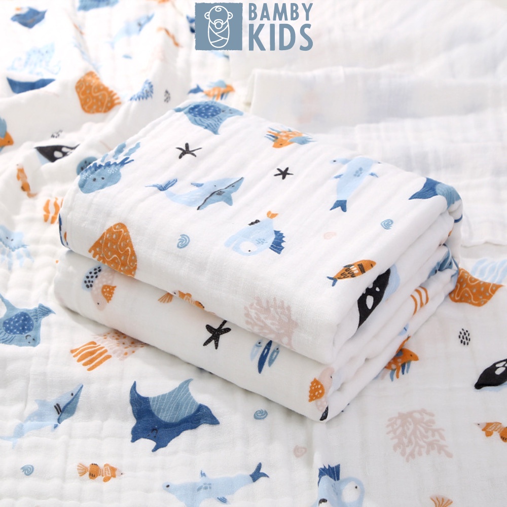 Khăn tắm xô cao cấp cho bé 100% cotton 4 lớp kích thước 70*90
