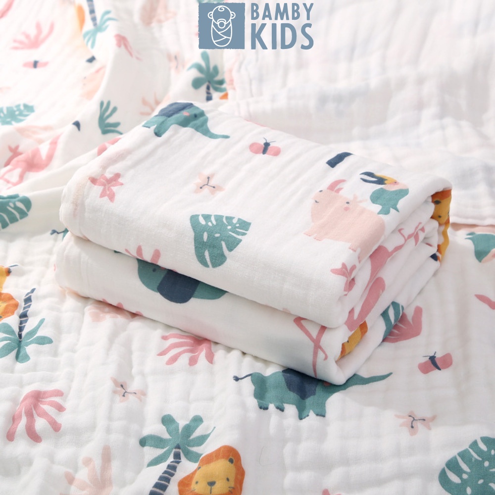 Khăn tắm xô cao cấp cho bé 100% cotton 4 lớp kích thước 70*90