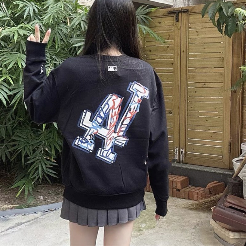 Mlb Áo Hoodie Dệt Kim In logo ny 100% Chính Hãng Thời Trang Cho Nam Và Nữ